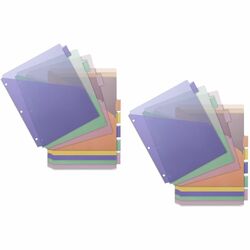 Office Depot Big Tab Insertable Dividers - 8-Tab, Buff Colors, 4 Sets Pack