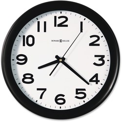Howard Miller Kenwick Wall Clock - Analog - Quartz - White Main Dial - Black Case - Plastic - Black Finish MIL625485