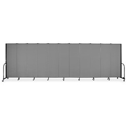Screenflex Portable Room Dividers - 72" Height x 20.4 ft Length - Black Metal Frame - Polyester - Stone - 1 Each SCXCFSL6011DG