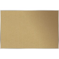 Ghent Natural Cork Bulletin Board with Aluminum Frame - 48" Board Height x 72" Board Width - Natural Cork, Fiberboard Surface - Self-healing, Laminated, Long Lasting, Rigid, Wear Resistant, Tear Resistant - Satin Aluminum Frame - 1 Each - TAA Compliant GHEAK46