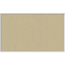 Ghent Vinyl Bulletin Board with Aluminum Frame - 48" Board Height x 60" Board Width - Caramel Vinyl, Fabric, Fiberboard Surface - Washable, Durable - Satin Aluminum Frame - 1 Each GHEAV45181