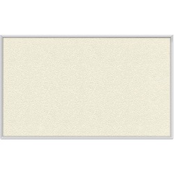 Ghent Vinyl Bulletin Board with Aluminum Frame - 48" Board Height x 60" Board Width - Ivory Vinyl, Fabric Surface - Durable, Laminated, Textured Surface, Washable, Customizable - Satin Anodized Aluminum Frame - 1 Each GHEAV45185
