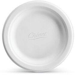 Chinet Classic 6" Round Plates - Food - Disposable - Microwave Safe - 6" Diameter - White - Molded Fiber, Paper Body - 1000 Pack HUH21225