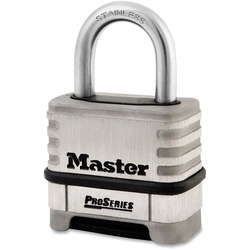 Master Lock ProSeries Resettable Combination Lock - 10000 Digit - 0.31" Shackle Diameter - Corrosion Resistant, Pry Resistant - Stainless Steel - Stainless Steel - 1 Each MLK1174D