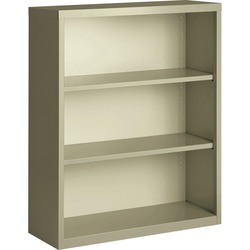 Lorell Fortress Series Bookcase - 34.5" Width x 13" Depth x 42" Height - 3 x Shelf(ves) - Putty - Powder Coated - Steel - Recycled LLR41284