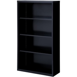 Lorell Fortress Series Bookcase - 34.5" Width x 13" Depth x 60" Height - 4 x Shelf(ves) - Black - Powder Coated - Steel - Recycled LLR41288