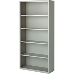 Lorell Fortress Series Bookcase - 34.5" Width x 13" Depth x 72" Height - 5 x Shelf(ves) - Light Gray - Powder Coated - Steel - Recycled LLR41289