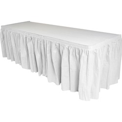 Genuine Joe Nonwoven Table Skirts - 14 ft Length x 29" Width - Adhesive Backing - Polyester - White - 1 Each GJO11915