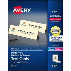 thumbnail image 2 of Avery Printable Business Cards - 2.5x3.5 Inch Rounded Corner Matte White Cardstock, 300 Count 2 of 13