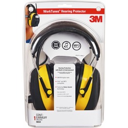 Tekk Protection Protection Digital WorkTunes Earmuffs - Stereo - Wired - Over-the-head - Binaural - Circumaural - Yellow, Black - 1 Each MMM9054100000V