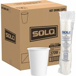 Solo 10 oz Paper Hot Cups - 10 fl oz - White - Paper - Hot Drink, Cold Drink, Beverage - 50/Pack - 20 / Carton SCC370W2050