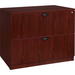 Lorell Prominence 2.0 Lateral File - 29" Height x 36" Width x 22" Depth - Total Drawer(s): 2 - Band Edge - Material: Laminate - Finish: Mahogany - 1 Each LLRPL2236MY