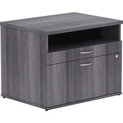 Lorell Relevance Series 2-Drawer File Cabinet Credenza w/Open Shelf - 23.1" Height x 29.5" Width x 22" Depth - Total Drawer(s): 2 - 1 Shelve(s) - Finish: Charcoal, Laminate - 1 Each LLR16213