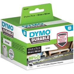 Dymo ID Label - 2 21/64" Width x 7 31/64" Length - White - Polypropylene - 170 / Roll - 170 Total Label(s) - 1 Each DYM1933087