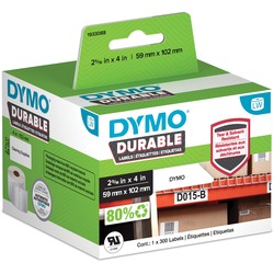 Dymo Address Label - 2 21/64" Width x 4 1/64" Length - White - Plastic - 300 / Roll - 1 Each DYM1933088