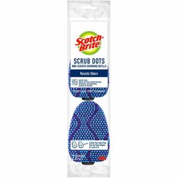 Scotch-Brite Scrub Dots Dishwand Refill - 3.5" Width x 4.4" Length - 2/Pack - 7 / Carton - Blue MMM48727CT