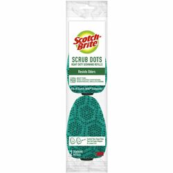 Scotch-Brite Scrub Dots Dishwand Refill - 3.5" Width x 4.4" Length - 2/Pack - 7 / Carton - Green MMM48827CT