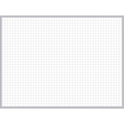 Ghent Grid Whiteboard - 36" (3 ft) Width x 24" (2 ft) Height - White Steel Surface - Satin Aluminum Frame - Rectangle - Horizontal - Magnetic - Grid Pattern, Stain Resistant, Ghost Resistant, Fade Resistant, Accessory Tray - 1 Each - TAA Compliant GHEGRPM321G23