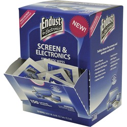 Endust Screen/Electronics Clean Wipes - For Smartphone, Handheld Device, Notebook, LCD, GPS Navigation System, Display Screen - Anti-static, Alcohol-free, Ammonia-free, Soft, Non-abrasive - Blue - 150 / Pack NRZ14316