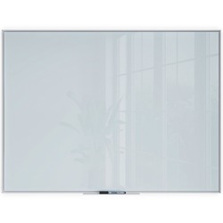 U Brands Glass Non-Magnetic Dry-Erase Board - 48" (4 ft) Width x 36" (3 ft) Height - Frosted White Tempered Glass Surface - White Aluminum Frame - Rectangle - Horizontal/Vertical - 1 Each UBR2826U0001