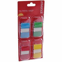 Universal Flag - 200 - 1" Flag/Note Width x 1 3/4" Flag/Note Length - Rectangle - Blue, Green, Red, Yellow - Removable, Self-stick, Pop-up, Repositionable - Dispenser Included - 200 / Pack UNV99012