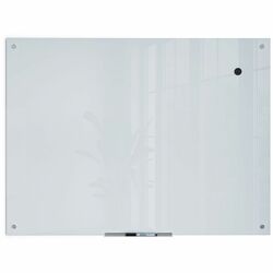 U Brands Magnetic Glass Frameless Dry-Erase Board - 48" (4 ft) Width x 36" (3 ft) Height - Frosted White Tempered Glass Surface - Rectangle - Horizontal/Vertical - Magnetic - 1 Each UBR2299U0001