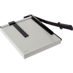 Dahle Vantage 15e Guillotine Paper Trimmer - 15 Sheet Cutting Capacity - 15" Cutting Length - 2.5" Height x 23" Width x 12.3" Length - Sturdy, Spring-action Handle, Adjustable Back Stop, Alignment Grid - Metal - Gray - 1 / Carton DAH40015