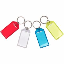 Sparco Replacement Key Tags - 0.25" Length x 0.75" Width - Oval - Assorted - 4 / Pack SPR02881