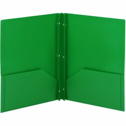 Smead Letter Fastener Folder - 8 1/2" x 11" - 180 Sheets Capacity - 2 x Double Tang Fastener(s) - 2 Internal Pocket(s) - Green - 3/Pack - 3 / Carton SMD87732