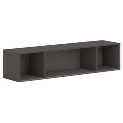 HON Mod Wall Mounted Storage | Open | 60"W | Slate Teak Finish - 39.8" Height x 60" Width x 14" Depth - Finish: Slate Teak - 1 Each HONPLWMH60LS1
