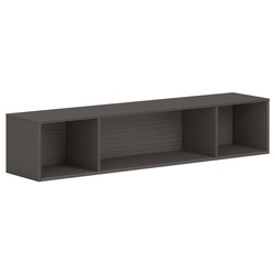HON Mod Wall Mounted Storage | Open | 66"W | Slate Teak Finish - 39.8" Height x 66" Width x 14" Depth - Finish: Slate Teak - 1 Each HONPLWMH66LS1