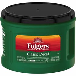 Folgers&reg; Ground Classic Decaf Coffee - Medium - 19.2 oz Per Canister - Ground - Classic - Decaffeinated - 1 Each FOL30406