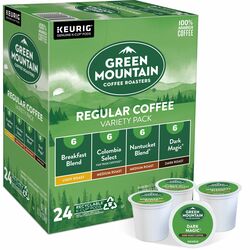 Green Mountain Coffee Roasters&reg; K-Cup Regular Coffee Variety Pack - Compatible with Keurig Brewer - Light/Medium/Dark - K-Cup - 24 / Box GMT9974