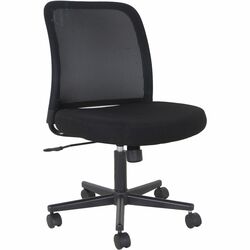 NuSparc Armless Task Chair - Fabric Seat Material - Black - 1 Each NPRCH302MNBK