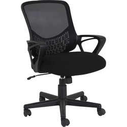 NuSparc Mid-back Mesh Task Chair - Fabric Seat Material - Mid Back - Black - 1 Each NPRCH301MABK