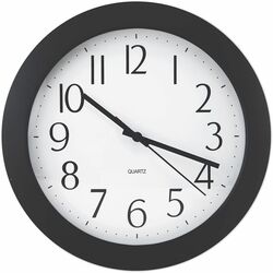 SKILCRAFT® Quartz Wall Clock - Quartz - White Main Dial - Black