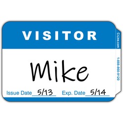 C-Line Adhesive Visitor Name Badges - Visitor - 3 1/2" Width x 2 1/4" Length - Rectangle - White - Paper - Self-adhesive - 100 / Box CLI92245