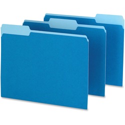 Pendaflex 1/3 Tab Cut Letter Recycled Top Tab File Folder - 8 1/2" x 11" - Top Tab Location - Assorted Tab Position - 11 pt. - 1 Plys - Blue - Acid-free - 10% Recycled - 100 / Box PFX15213BLU