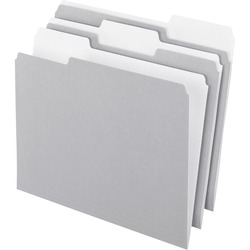 Pendaflex 1/3 Tab Cut Letter Recycled Top Tab File Folder - 8 1/2" x 11" - Top Tab Location - Assorted Tab Position - 11 pt. - 1 Plys - Gray - Acid-free - 10% Recycled - 100 / Box PFX15213GRA