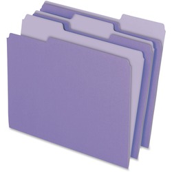 Pendaflex 1/3 Tab Cut Letter Recycled Top Tab File Folder - 8 1/2" x 11" - Top Tab Location - Assorted Tab Position - 11 pt. - 1 Plys - Lavender - Acid-free - 10% Recycled - 100 / Box PFX15213LAV