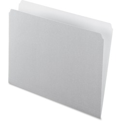 Pendaflex Letter Recycled Top Tab File Folder - 8 1/2" x 11" - 11 pt. - 1 Plys - Gray - 30% Recycled - 100 / Box PFX152GRA