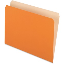 Pendaflex Letter Recycled Top Tab File Folder - 8 1/2" x 11" - 11 pt. - 1 Plys - Orange - 30% Recycled - 100 / Box PFX152ORA
