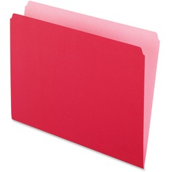 Pendaflex Letter Recycled Top Tab File Folder - 8 1/2" x 11" - 11 pt. - 1 Plys - Red - Tab - 30% Recycled - 100 / Box PFX152RED