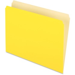 Pendaflex Letter Recycled Top Tab File Folder - 8 1/2" x 11" - 11 pt. - 1 Plys - Yellow - 30% Recycled - 100 / Box PFX152YEL