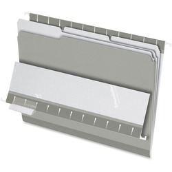 Pendaflex 1/3 Tab Cut Letter Recycled Top Tab File Folder - 8 1/2" x 11" - Gray - 10% Recycled - 100 / Box PFX421013GRA