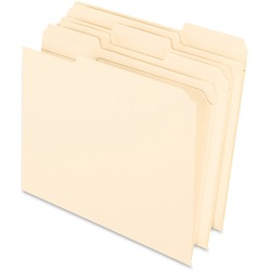 Pendaflex 1/3 Tab Cut Letter Recycled Top Tab File Folder - 8 1/2" x 11" - 3/4" Expansion - Top Tab Location - Assorted Tab Position - 11 pt. - 2 Plys - Manila - Manila - Reinforced, Tear Resistant, Corner - 10% Recycled - 100 / Box PFXR75213