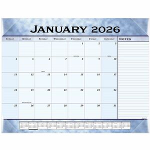 At-A-Glance Desk Pad - Standard - Monthly - 12 Month - January 2026 to December 2026 - 1 Month Single Page Layout - 21 3/4" x 17" Sheet Size - Blue Sheet - 2.43" x 2.25" Block