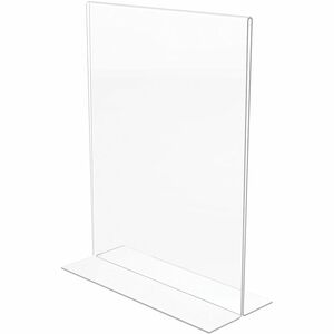 Deflecto Classic Image Double-Sided Sign Holder - 1 Each - 8.5" Width x 11" Height - Rectangular Shape - Self-standing, Bottom Loading - Indoor, Outdoor - Plastic - Clear