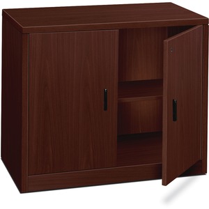 HON 10500 Series Bookcase Cabinet - 2-Drawer - 36" x 20" x 29.5" - 2 - 2 Door(s) - 1 Shelve(s) - Square Edge - Material: Wood - Finish: Laminate, Mahogany