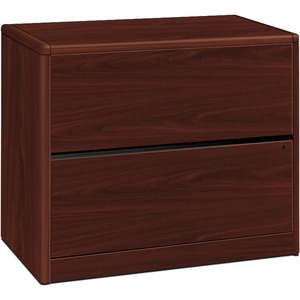 HON 10700 Series Lateral File 2 Drawers - 36" x 20" x 29.6" - 2 - Waterfall Edge - Material: Wood - Finish: Laminate, Mahogany